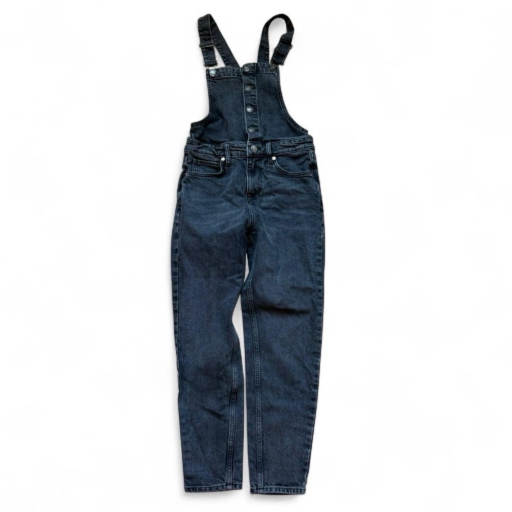 We The Free Free People Faded Black Button Up Denim Overalls Women's Size‎ 25